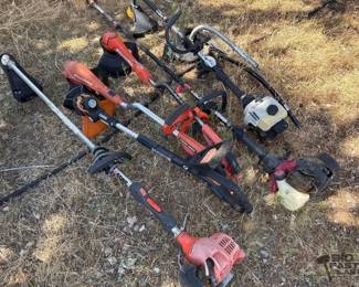 2502  5 Weed Wackers, 1 Branch Trimmer, 2 Weed Wacker Attachments 