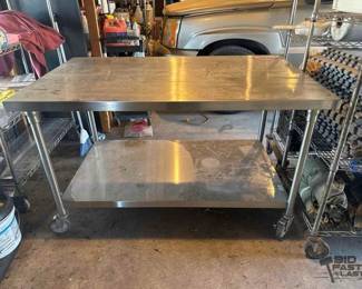 2034  Metal Rolling Commercial Table 