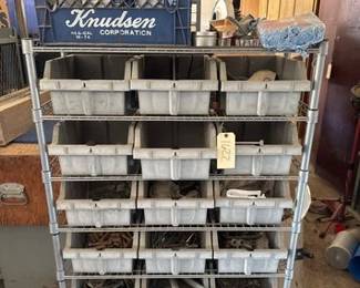 1622 Organizing Rack Full of Bolts, Washers, Screws More