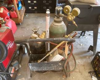 1536 2 Gas Tanks, Cart, Gauges Hoses