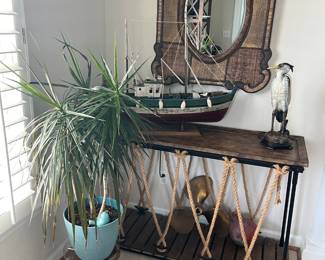 Nautical mirror and side table