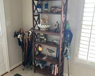 Lovely bookshelf, many canes,