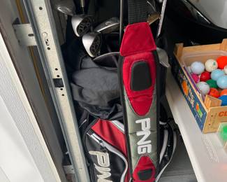 Golf clubs and bag