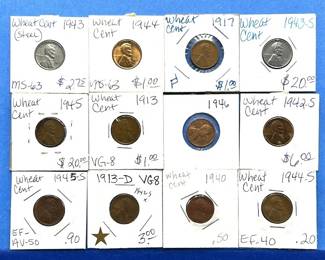 25-Lot Wheat Cent Collection – Includes Steel Cents, 1909, Key Dates & Two 3-Coin Sets