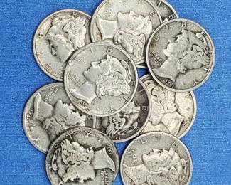 10 Mercury Dimes--90% Silver