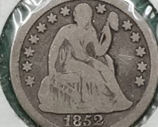 1852 Seated Liberty Dime