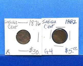 2-Piece Indian Cent Lot – 1876 & 1882