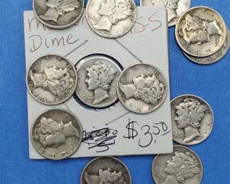 12 Mercury Dimes--90% Silver