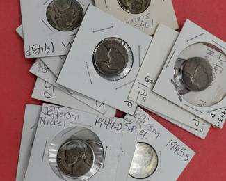 15 Wartime Jefferson Nickels 35% Silver