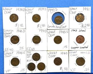 20-Lot Wheat Cent Collection – Includes Steel Cents, XF Grades & 1946 Year Set