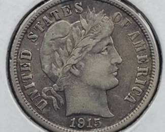 1915 Barber Dime XF, Beautiful Color