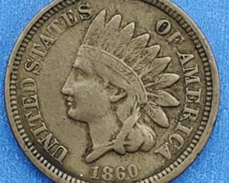 1860 Indianhead Cent, Fine