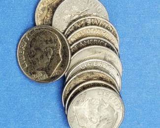 12 Rossevlt Dimes--90% Silver