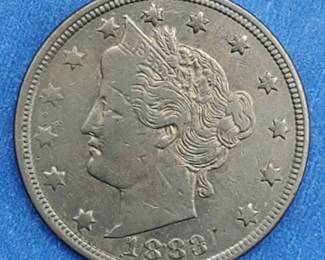 1883 Libertry V-Nickel Marked VF
