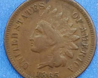 1865 Indianhead Cent, Partial Liberty