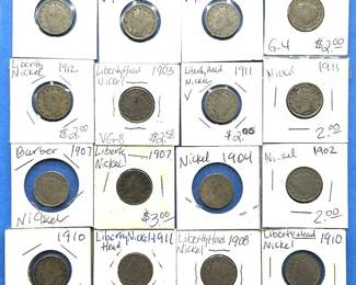 29-Piece Liberty Head & Barber Nickel Lot – Mixed Dates 1901–1912