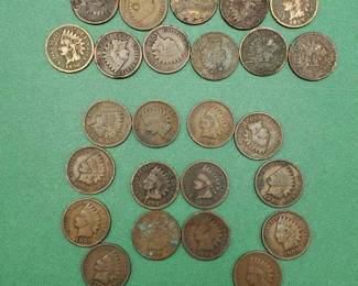 25 Indianhead Cents--Incl. (2) 1892, (2) 1893, read description