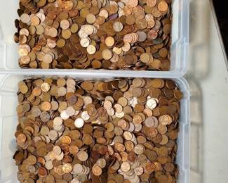 Lot 1 of 7 lots of 500 Coins from a Box of Exceptional Wheat Cents.