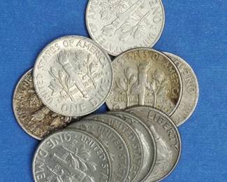 10 Rossevlt Dimes--90% Silver