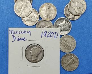 11 Mercury Dimes--90% Silver