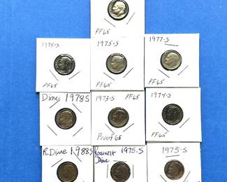 10-Piece Roosevelt Dime Lot – 1972-S to 1988-S – Proof & Circulated