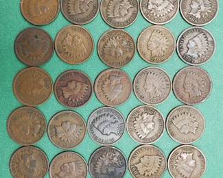 25 Indianhead Cents--Add to your collection