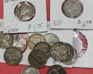 15 Wartime Jefferson Nickels 35% Silver