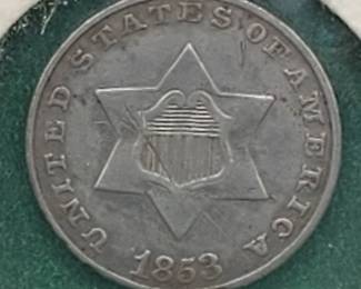 1853 3-Cent Silver Higher Grade