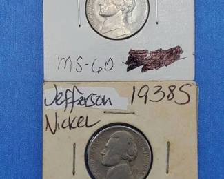 1939-S Jefferson Nickel Marked MS60 & 1938-S Jefferson Nickel