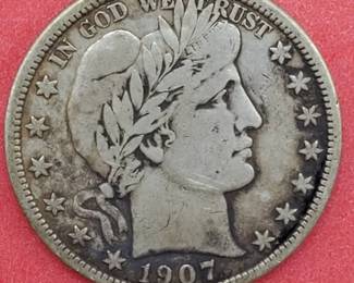 1907-D Barber Half Dollar in Higher Grade