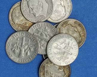 10 Rossevlt Dimes--90% Silver