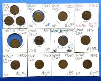 12-Piece Lincoln Wheat Cent Lot – Includes 1931-D, 1932-D & 1933 – One Set of 3 Coins
