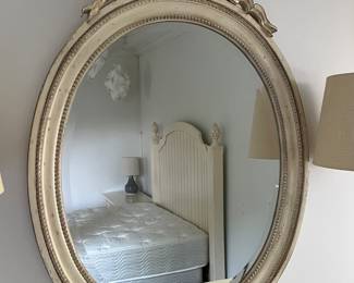 Wood framed wall mirror 31"W x 41"H 