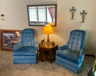 MCM Side Chairs, Table & Mirror