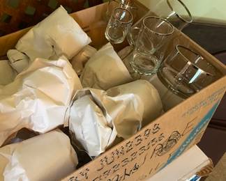 Set of Silver Rimmed Glasses