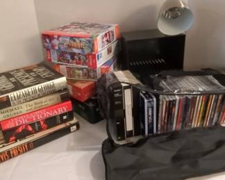 Media Bundle Books, CDs, Puzzles, Lamp