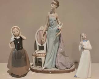 Two Lladro Porcelain Figurines, One Tengra Spanish Porcelain Figurine