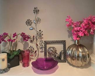 Miscellaneous Floral Home Decor , Candle And Holder, Vase Bowl
