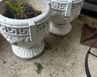 Pair of Greek Key Planters