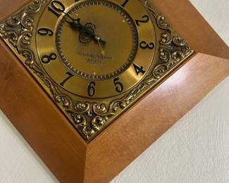 Vintage GE Wood and Brass Clock