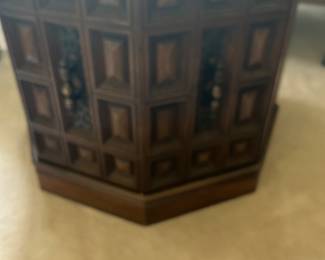 Vintage Hex Table w Travertine Top