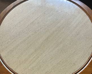 Nice Hex Table With Travertine Top