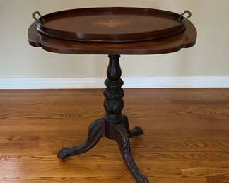Federal Mahogany Tilt Top Table, USA ca 1820 And Tray