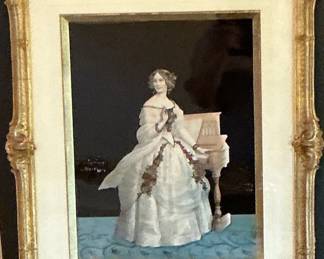 Framed Decoupage Portrait Of Jenny Lind (Sweden 1820-1887), Circa 1855