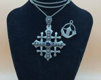 Sterling Silver Jerusalem And Loaves And Fishes Pendants