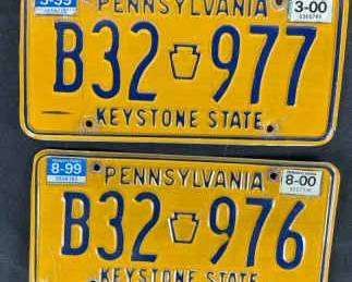Vintage Pennsylvania License Plates