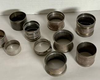 assorted silver napkin rings