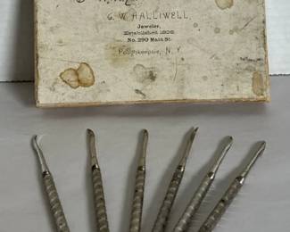 6 antique nut picks