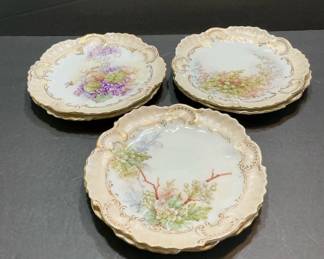 6 Limoges Plates In 3 Different Floral Patterns