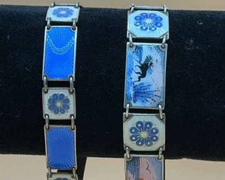 2 Davis Anderson Arctic Scenes Enamel And Silver